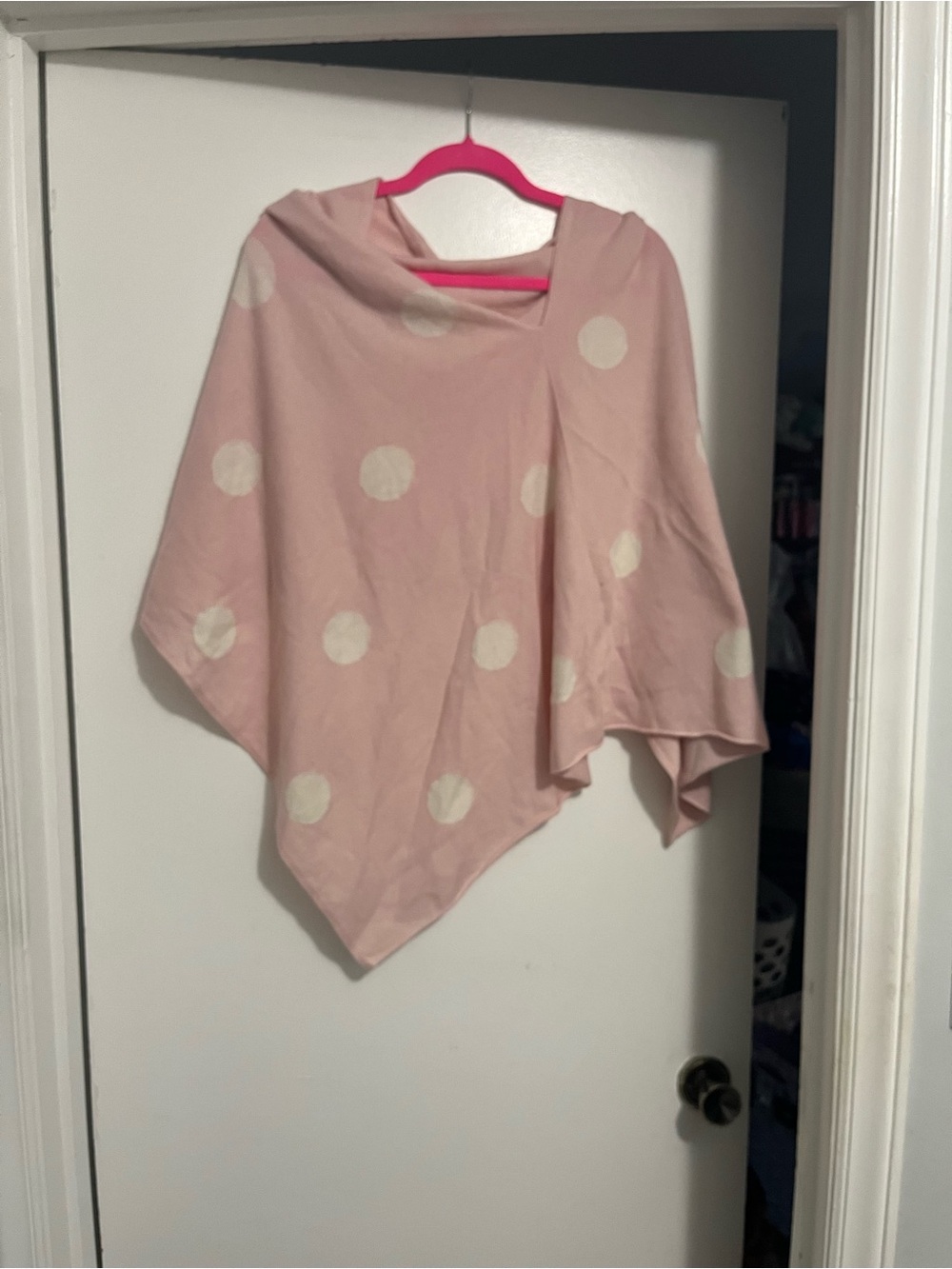 Cashmere Soft Pink Polka Dot Women's Poncho Top Brand New never worn